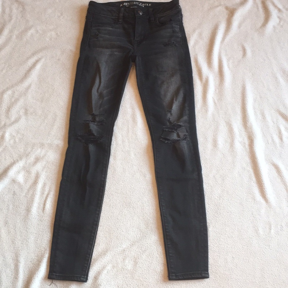 Black jeggings AE